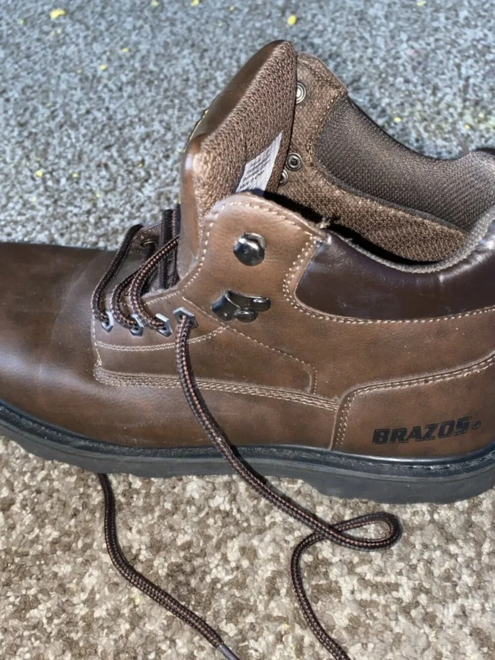 Brazos Work Force - Men's Chestnut Brown Work Boots - Size 13D - Slip & Oil Resi
